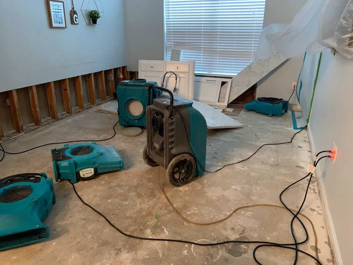 Dehumidifier in flood-cut room for Water Extraction & Removal in West Haven